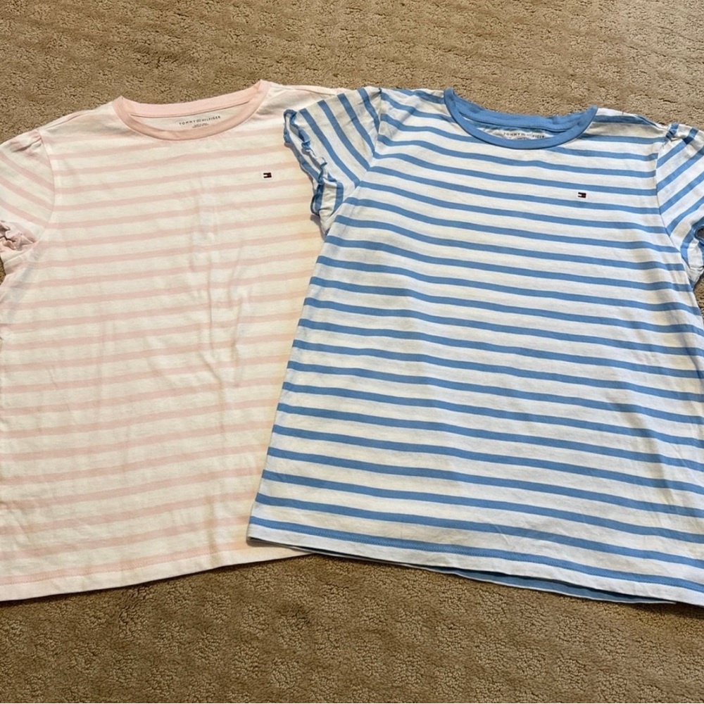 Tommy Hilfiger Kids Striped Shirts - Pink and Blue
